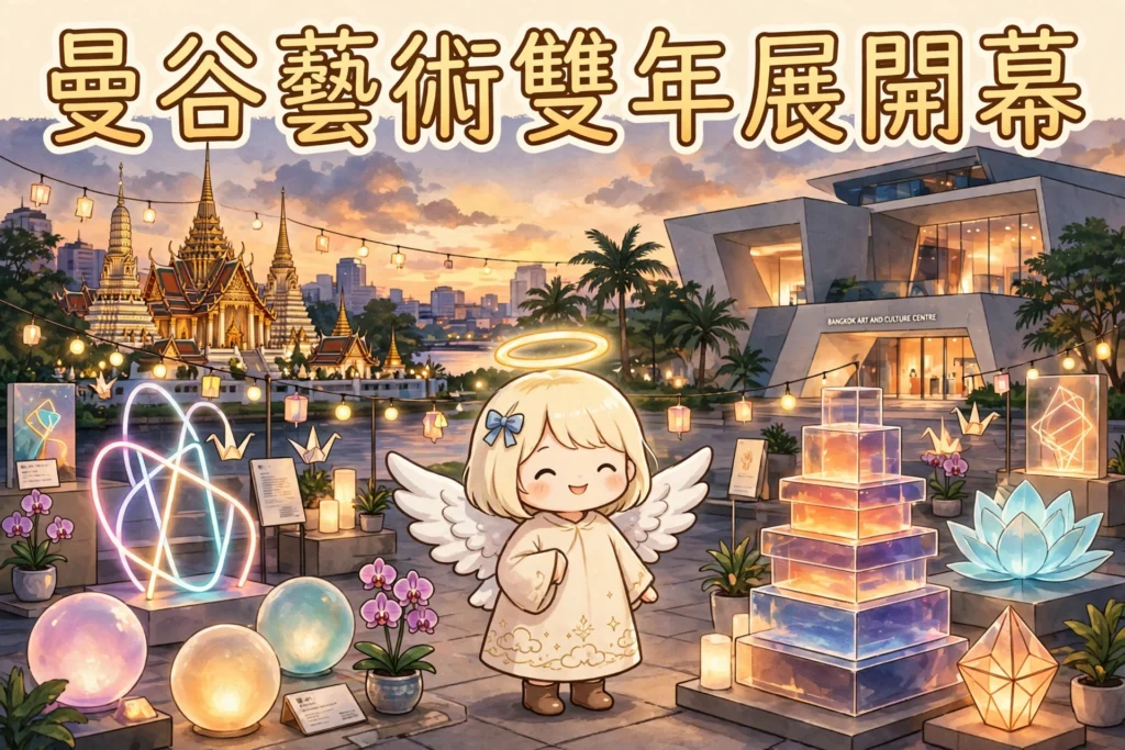 曼谷藝術雙年展,天使同泰國寺廟同現代美術館