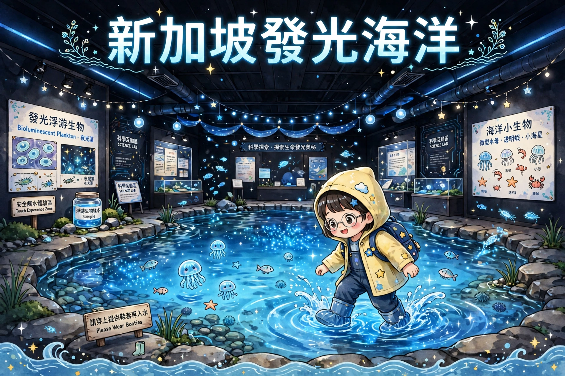 ✨ 新加坡發光海洋11月3日開幕！行入發光水池＋亞洲首個活體生物發光展！