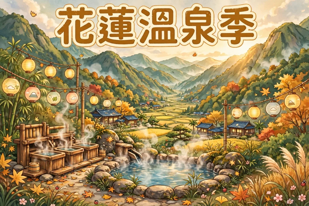 花蓮太平洋溫泉季,戶外溫泉池同東部縱谷山景