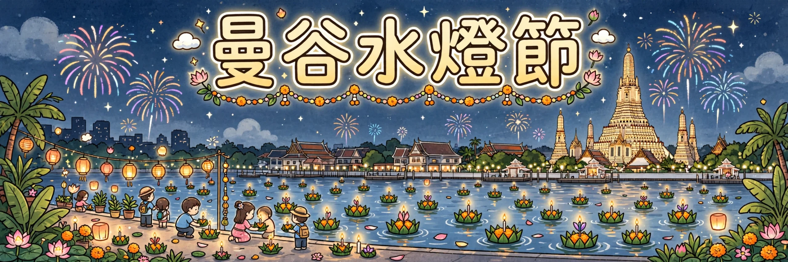 🏮 曼谷水燈節11月24日攻略！免費放水燈點＋河畔晚餐價錢一表睇晒！