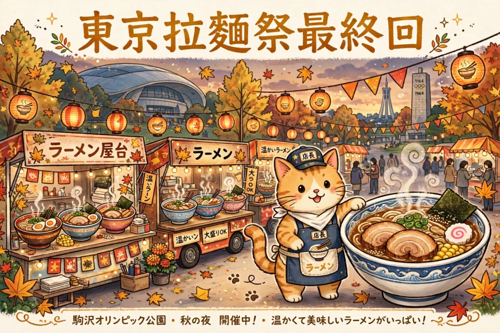 東京拉麵祭最終回,拉麵攤檔同橙色店長貓