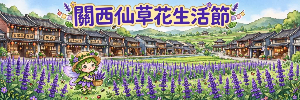 關西仙草花生活節,紫色仙草花海同仙草花精靈